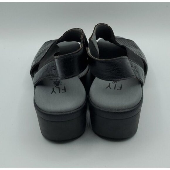 Fly London Women's Black Corners Sandal Peep Toe Size 36 US 5.5 - 6 - Picture 7 of 14